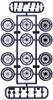 Fujimi 193533 W-101 1/24  Wire Mesh F/R Silver Narrow 17-inch