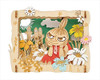 Ensky Paper Theater PT-W08 Wood Style Moomin Little My and Flowers