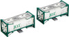Popondetta 8519 20ft Tank Container Beam Type JOT Green (2pcs.) (N scale)
