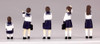 Plum MS040 Super Mini Figure #1 Sailor School Uniform Girls 1/80 Scale (HO scale)