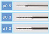GSI Creos Small Diameter High Speed Drills for Mr. Router (ﾏ・E0.5 / ﾏ・E0.8 / ﾏ・E1.0)