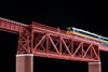 Tomix 3266 Single Track Deck Truss Bridge S280 (F) (Red) w/2 Brick Piers (N scale)