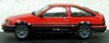 Ebbro 45185 Corolla Levin 1600 GTV with alloy wheel Red/Black 1/43 Scale