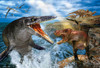 Beverly 93-165 Jigsaw Puzzle Tyrannosaurus vs. Mosasaurus by Masato Hattori (300 Pieces)
