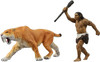 Takara Tomy Animal Adventure Saber Tiger (with Neanderthal) Figure