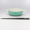 Banko Ware (Banko-yaki) Round Dish for Kids Bullet Train Emerald