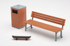 Hasegawa 1/12 Park Bench & Trash Can Plastic Model