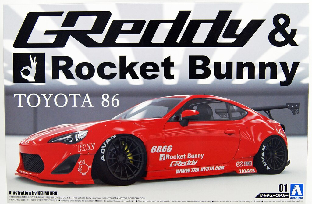 Aoshima 50934 ZN6 TOYOTA 86 Greddy & Rocket Bunny Enkei Version 1