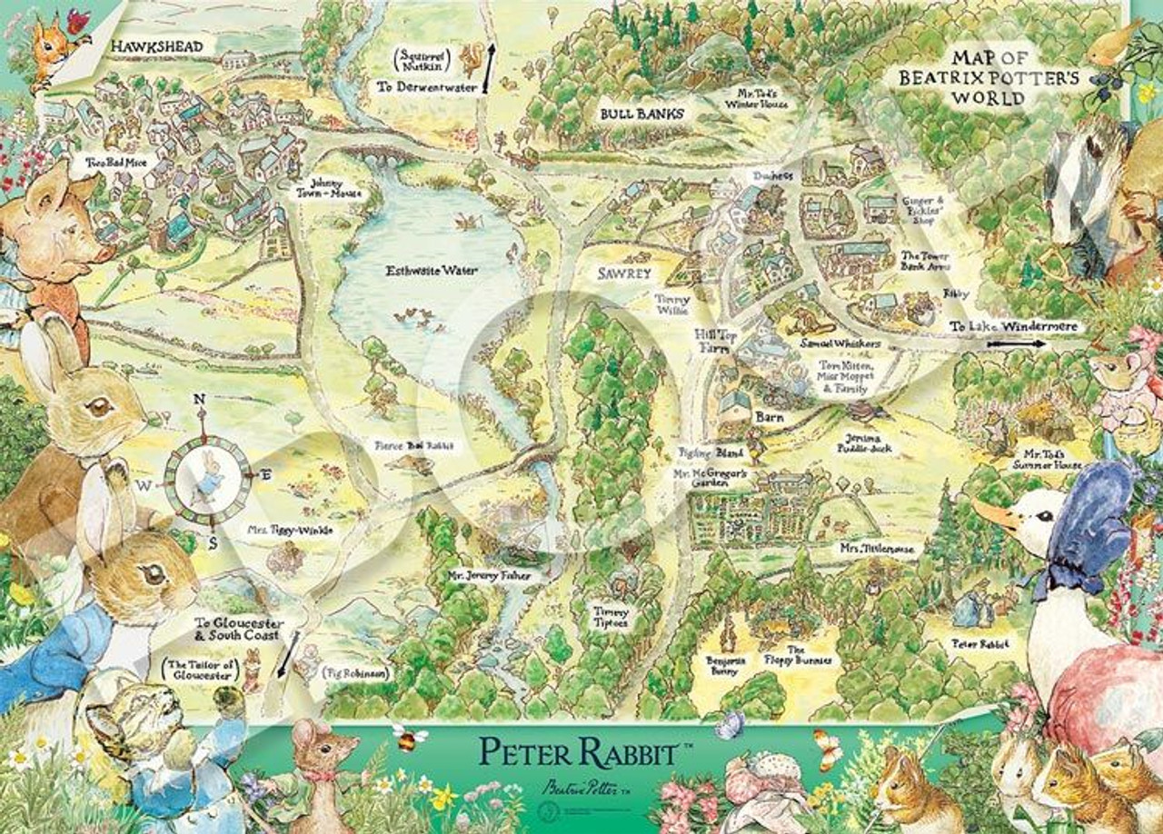 Jigsaw Puzzle Peter Rabbit Map of Beatrix Potter's World