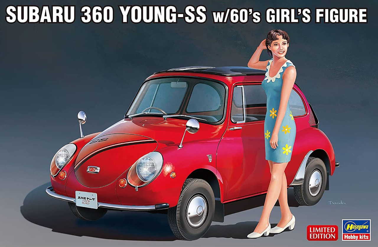 1/24 Subaru 360 Young-SS (w/ 60's Girl Figure) Plastic Model