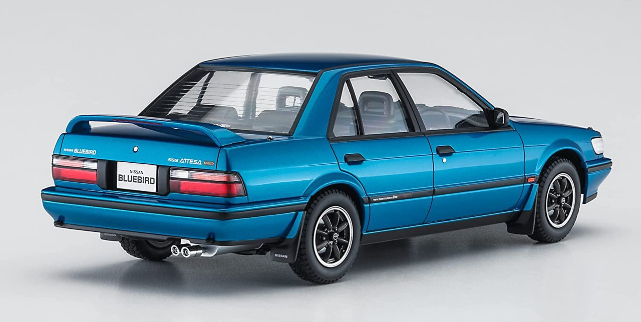 Hasegawa 1/24 Nissan Bluebird 4Door Sedan SSS Attesa Limited U12 Early  Model w/Trunk Spoiler Plastic Model