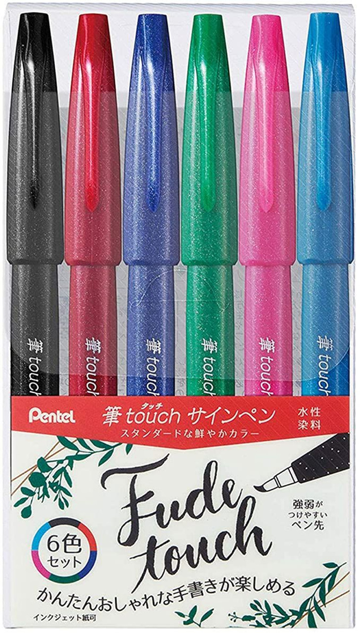 Pentel Brush Touch Pen 6 Color Set