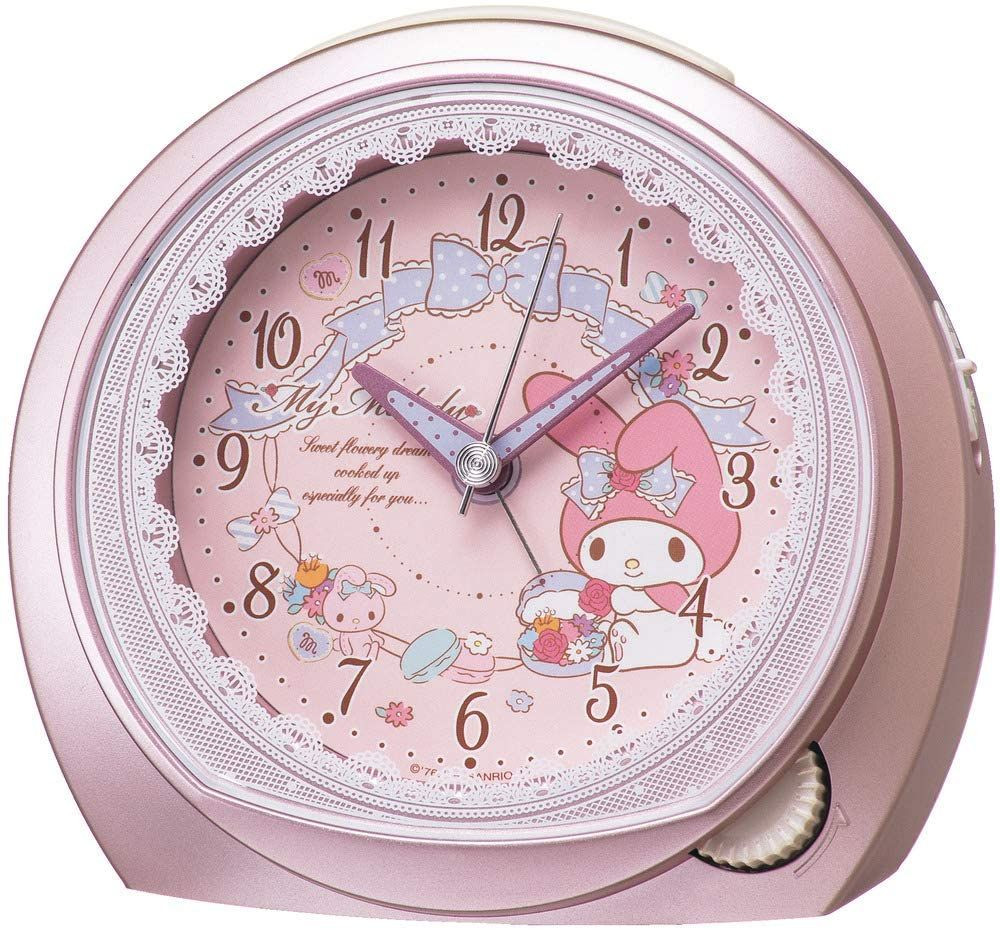Sanrio Alarm Clock My Melody Analog Pink Metallic