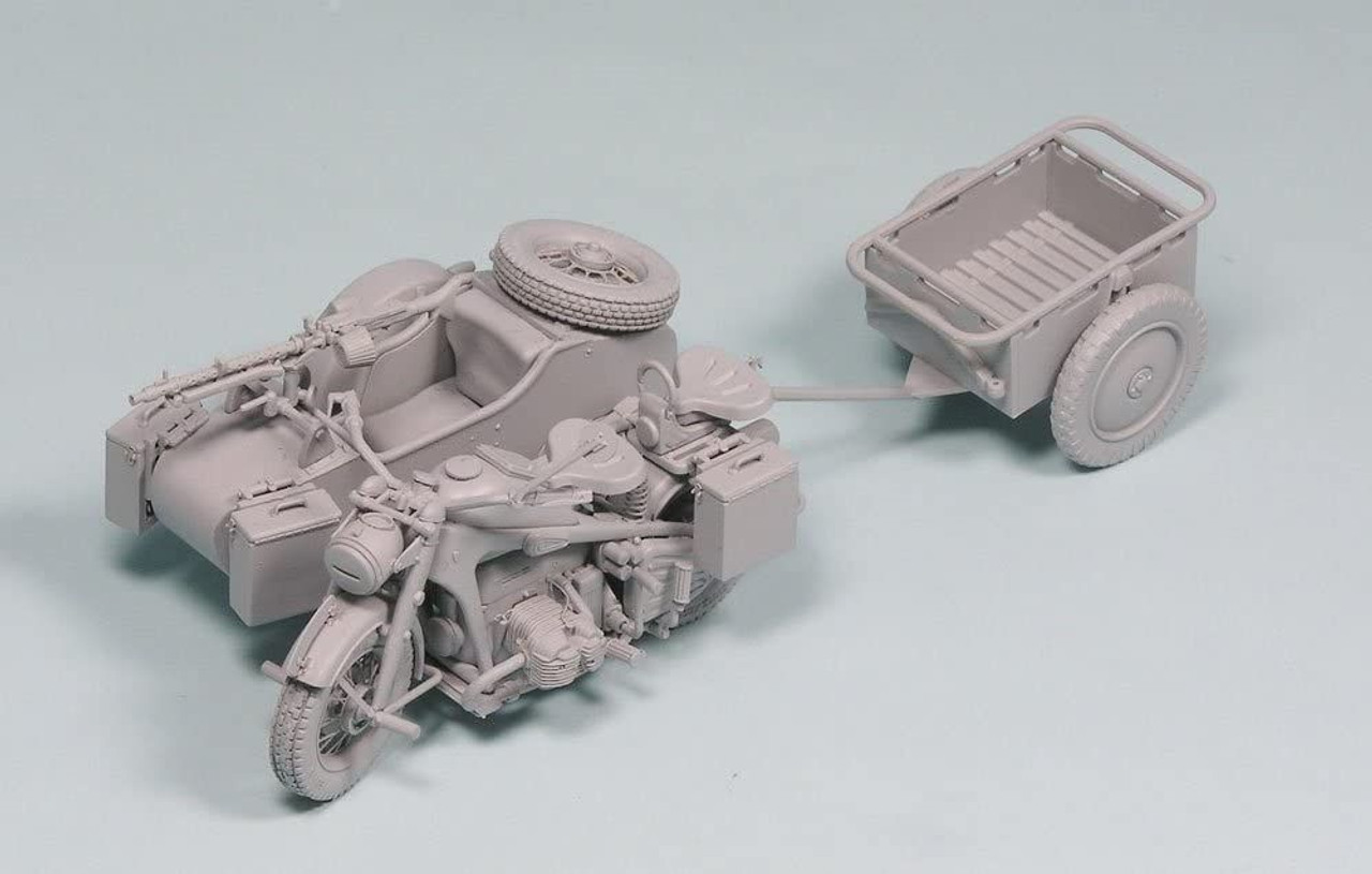 数量は多 6/1フィギュアGerman motorcycle with sidecar ミリタリー