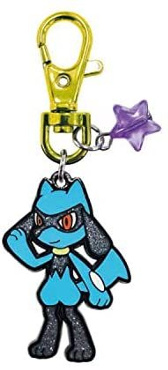 Pokemon Glitter Metal Keychain Riolu