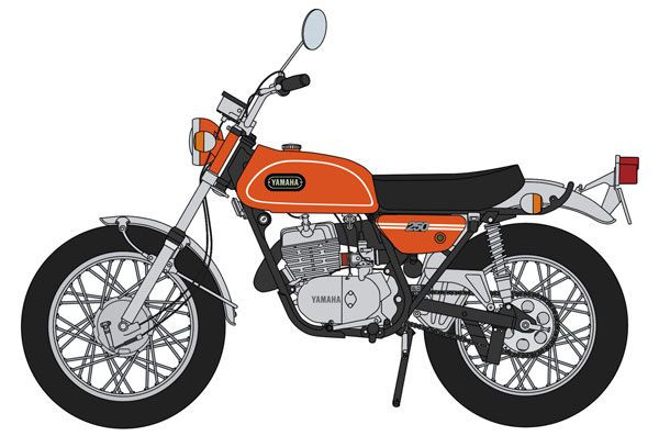 1/10 Yamaha Trail DT250 'Mandarin Orange' Plastic Model