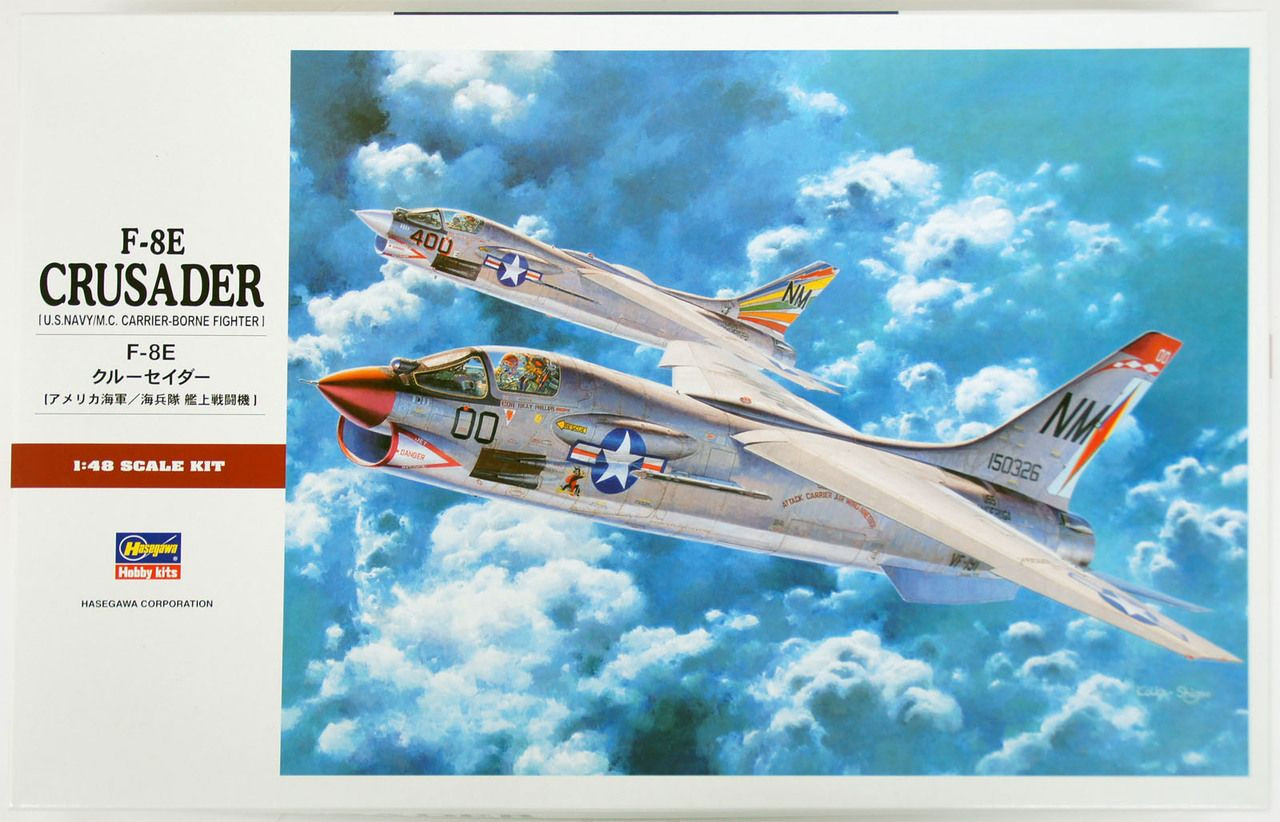 Hasegawa 1/48 F-8E Crusader (U.S. Navy/M.C. Carrier-Borne Fighter) Plastic  Model