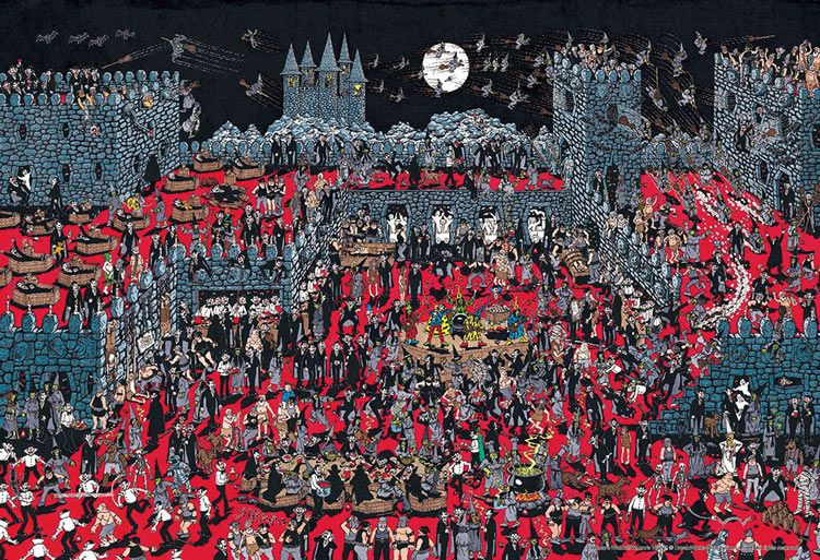 Jigsaw Puzzle Where's Wally Castle of Vampires and Witches (1000 S