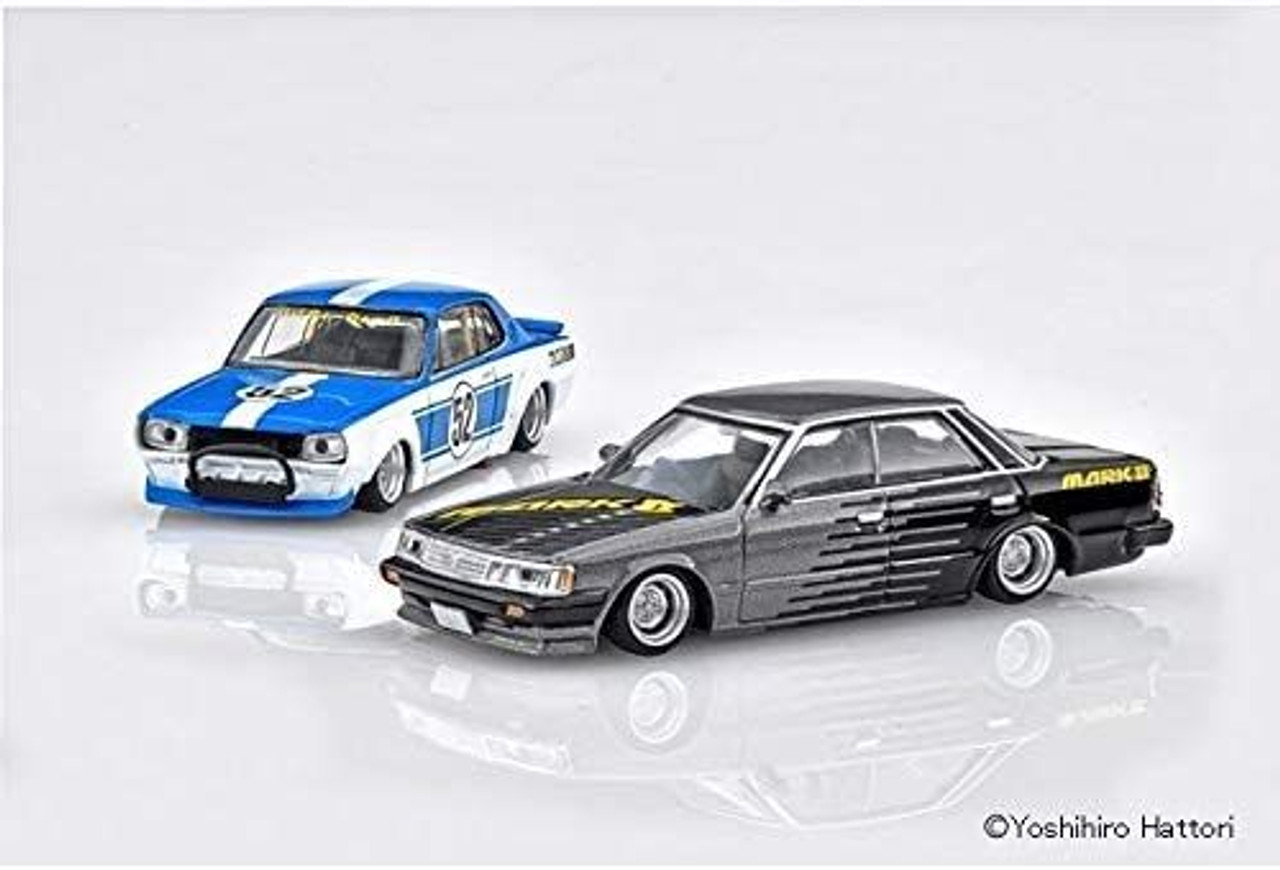 Aoshima Grachan Vol.12 KENBOX & BoostGear Custom LB Works Hakosuka 2DrSP  (4) & 71 Mark II SP (4) Set