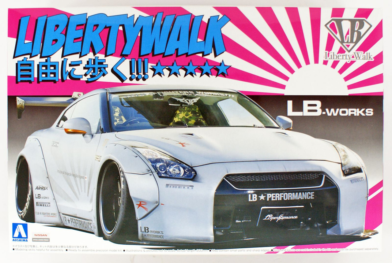 Aoshima Liberty Walk 1/24 Nissan R35 GT-R Ver.2 Plastic Model