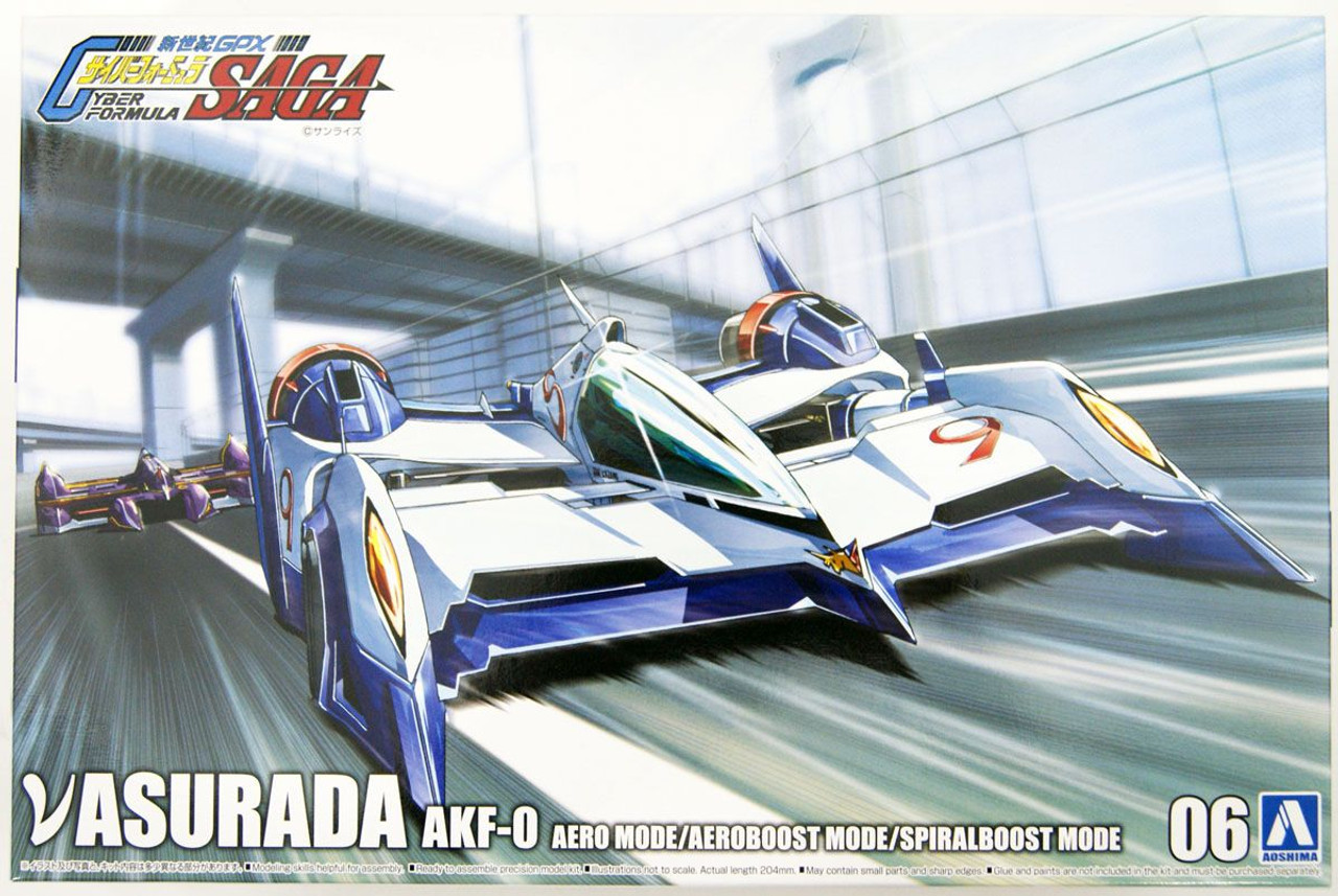 Aoshima Cyber Formula 1/24 V Asurada AKF-0 Aero mode / Aero boost mode /  Spiral boost mode Plastic Model