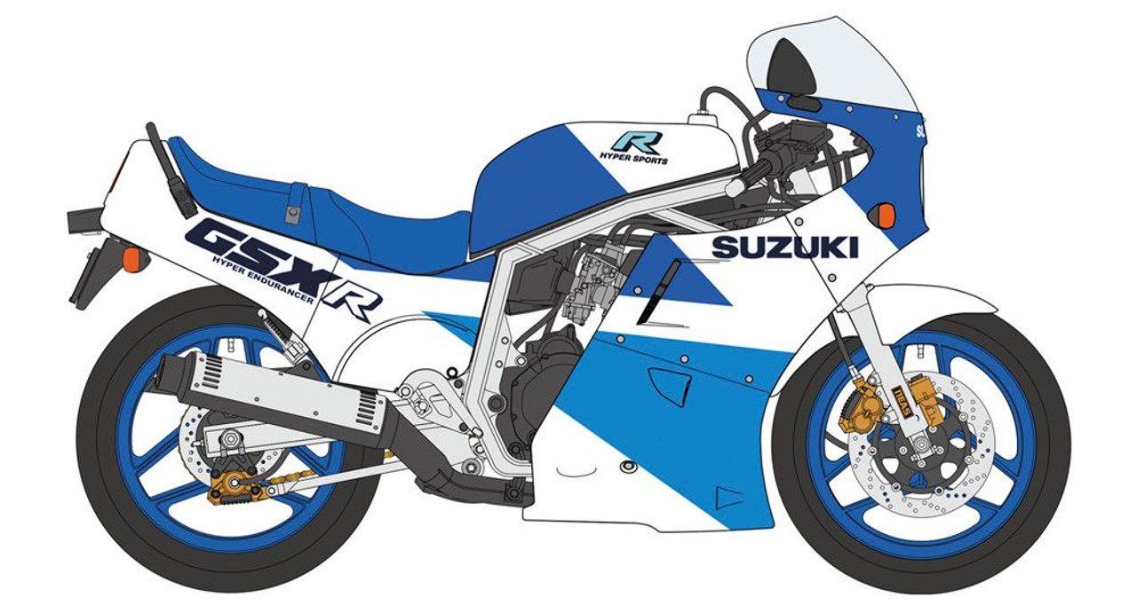 1/12 Suzuki GSX-R750 (H) (GR71G) Blue / White Color Plastic Model