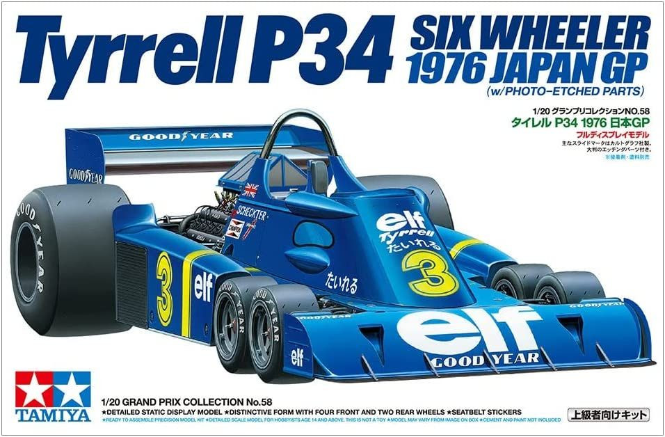 タミヤ タイレルＰ34 シックスホイラー1976 Japan GP 1/20 Tyrrell P34 Six Wheeler 1976 Japan GP (w/Photo-Etched Parts