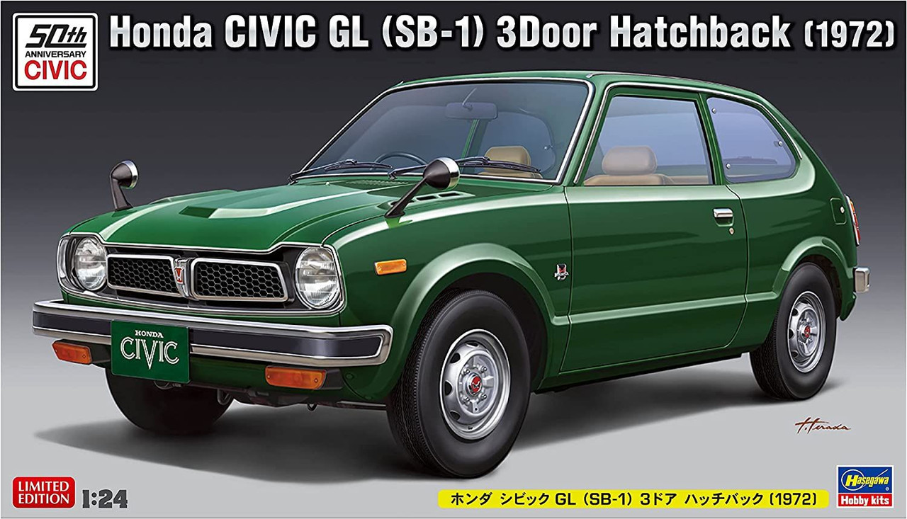 Hasegawa 1/24 Honda Civic GL(SB-1) 3 Doors Hatchback 1972 Plastic Model