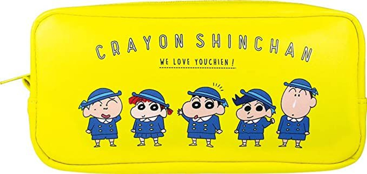 Crayon Shinchan Red Pencil Case Stationery Bag Cosmetic Multi Pouch 7.8 x  4.5