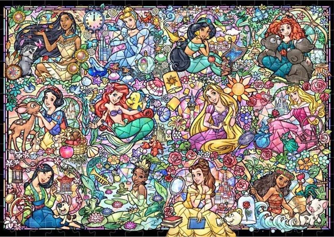 Jigsaw Puzzle Disney Princess Collection Stained Glass (300 Pieces)