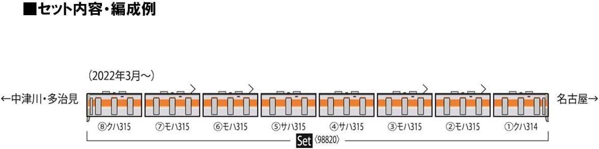 98820 JR Series 315 Commuter Train 8 Cars Set (N scale)