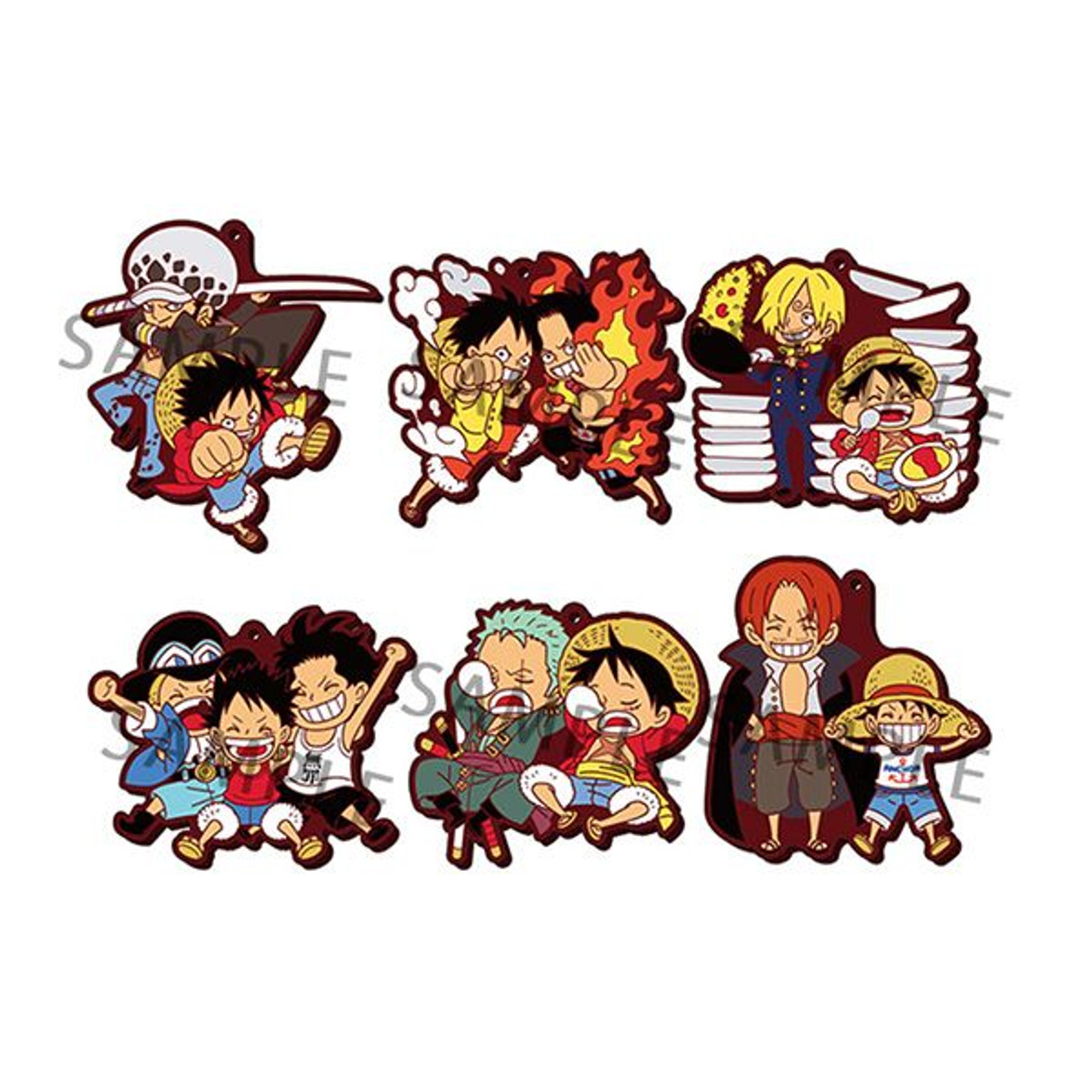 Rubber Mascot Buddy Colle One Piece Luffy Special! 6pcs Box