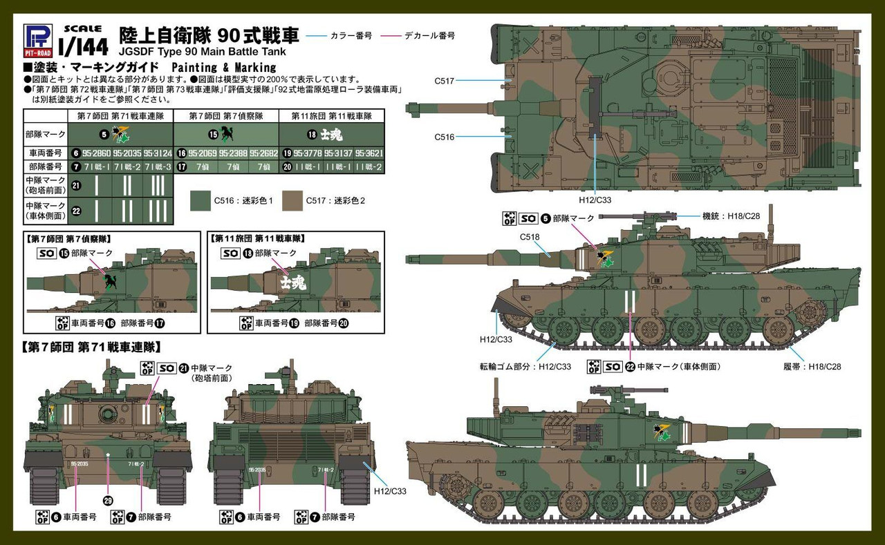 Jsdf Tank Decal 1/144 JGSDF Type 90 Main Battle Tank Plastic Model
