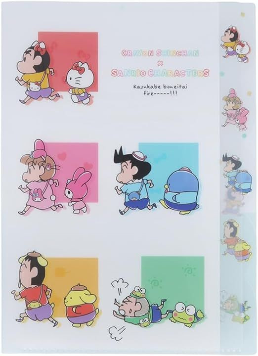 Shin Chan Pattern 5-Index A4 Size Clear File Folder- Sanrio & Crayon Shinchan