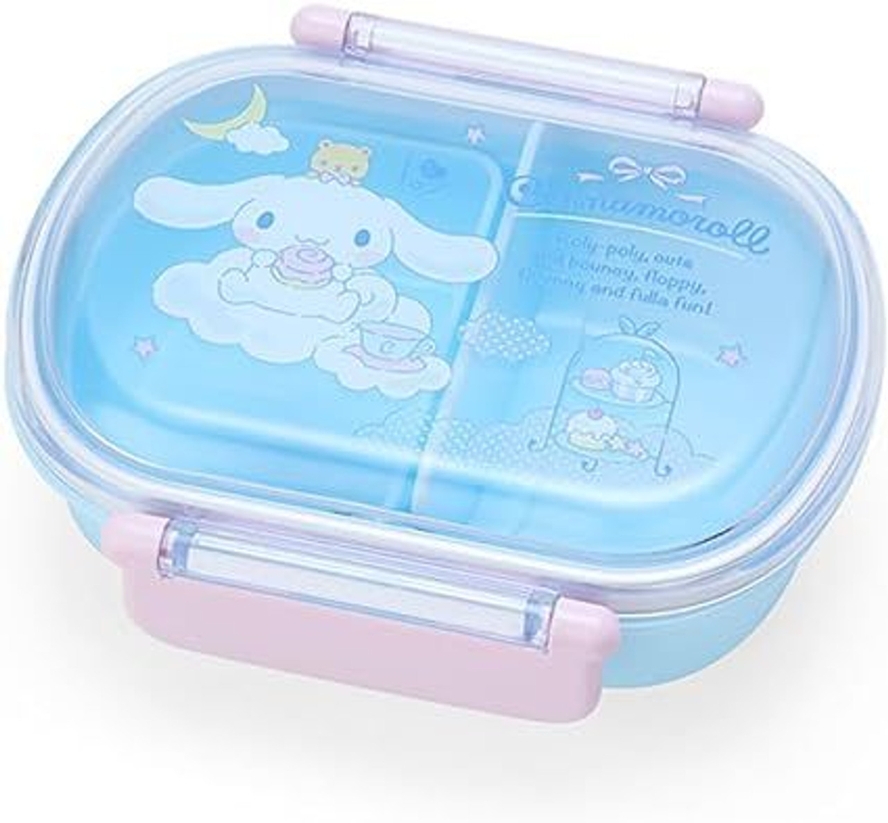 Childrens Lunch Box Cinnamoroll My Melody Cartoon Bento Boxes with 2 Compartments, Blue