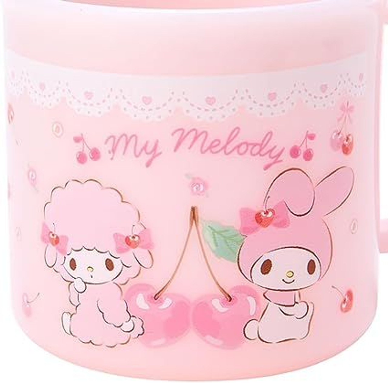 My Melody Character Face & Bow 16 Oz Transparent Pink Slim Acrylic Travel  Cup With Straw