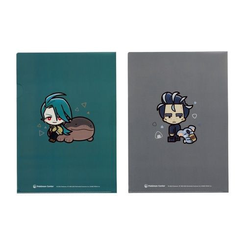 Pokemon Center Original A4 Clear File Set of 2 - Rika & Larry