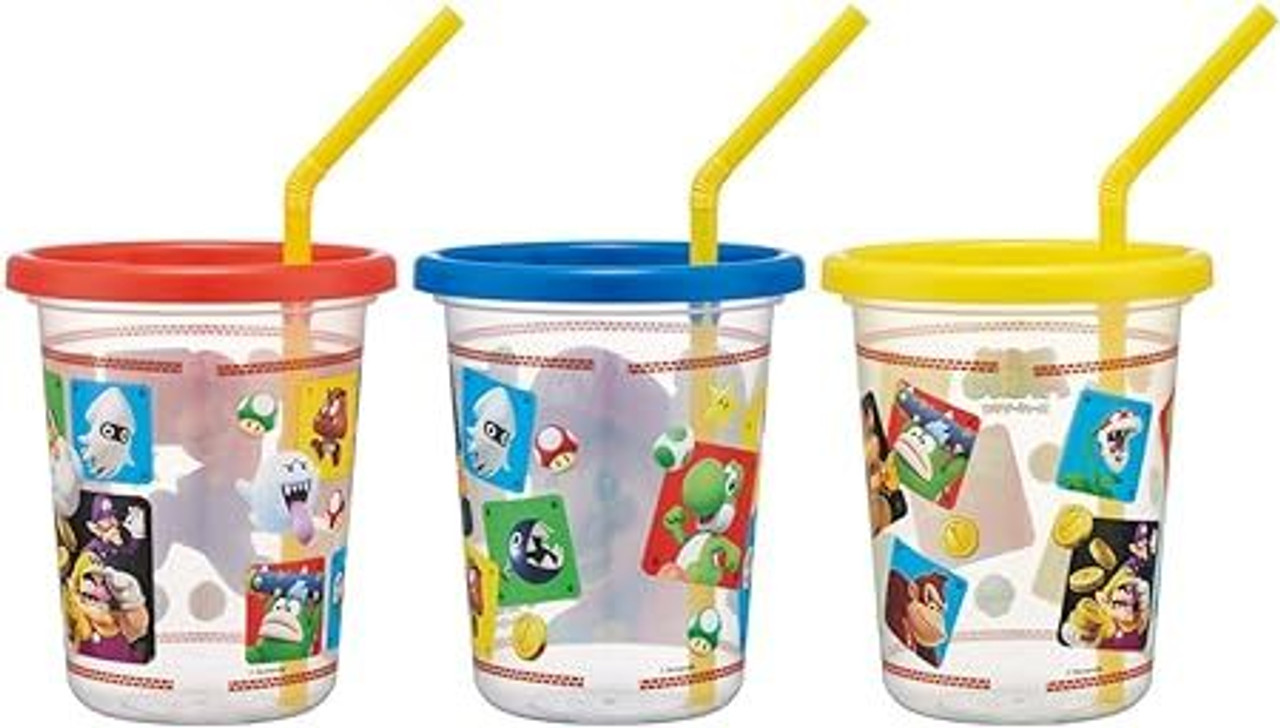 Skater Super Mario 23 Straw Tumbler Set of 3 - Plaza Japan