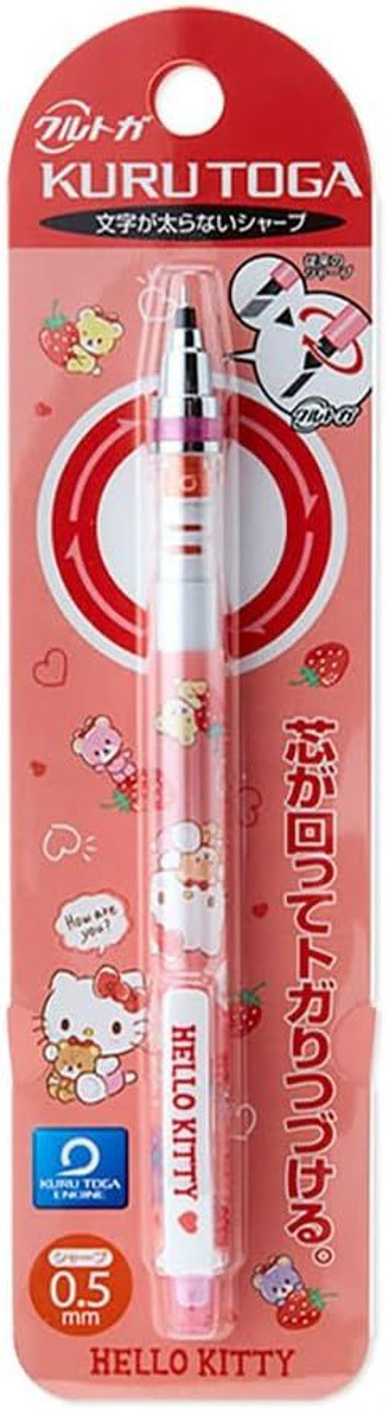 Sanrio Mechanical Pencil Kurutoga 0.5mm Hello Kitty Strawberry