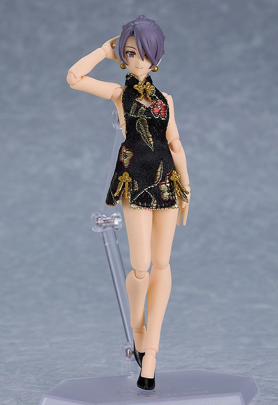 Figma Dress figma Female Body (Mika) with Mini Skirt Chinese Dress Outfit (Black ...