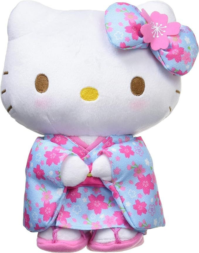 Sanrio Hello Kitty 着ぐるみ ぬいぐるみ ブルー Plush Doll Hello Kitty Sakura Kimono Light Blue