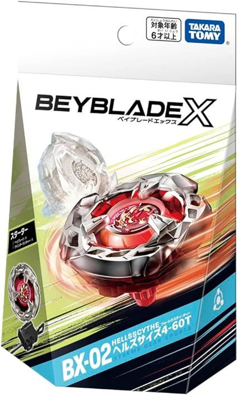 Takara Tomy Beyblade X BX-02 Starter Scythe Incendio 4-60T