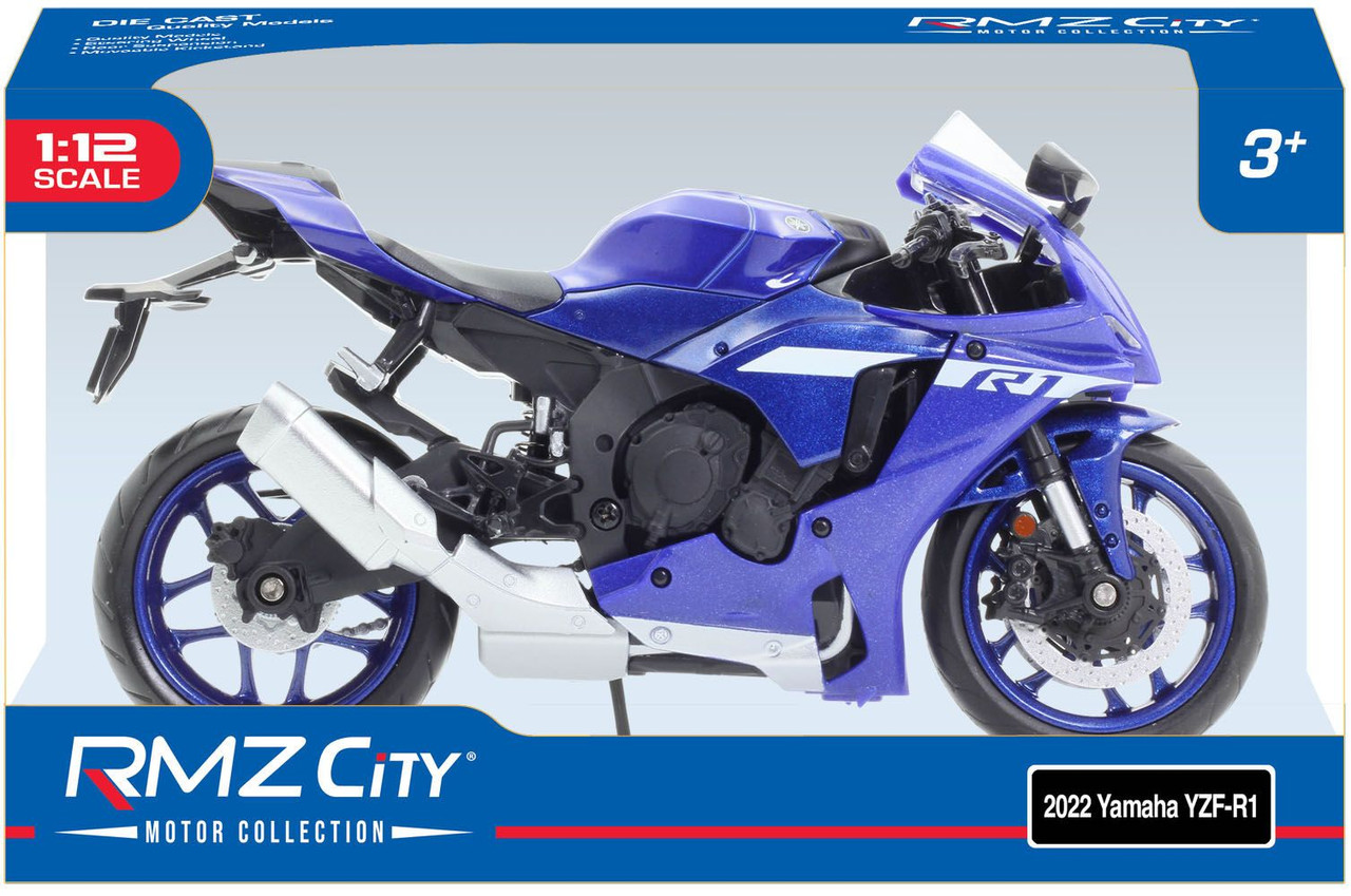 1/12 2022 Yamaha YZF-R1M Blue Diecast Finished Model
