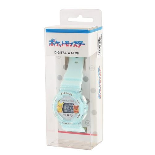 Pokemon Center Original Digital Watch Pikachu & Pawmi Blue