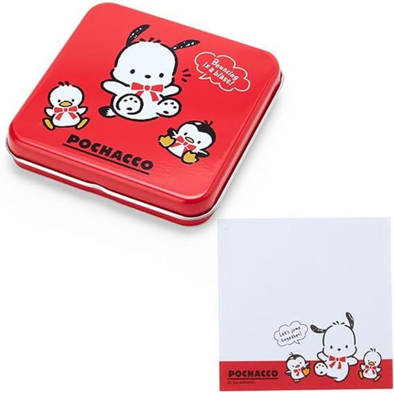 Sanrio Can Case with Memo Pad Pochacco (35th Anniversary Red Ribbon)