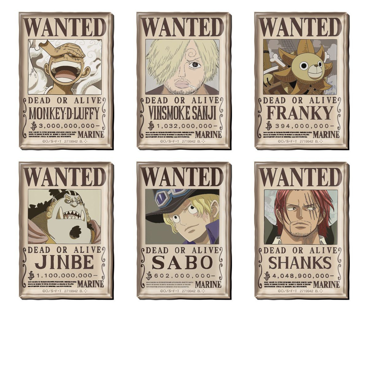 Bandai Candy One Piece Character Magnets Wanted Poster Collection Vol.2  14pcs Box