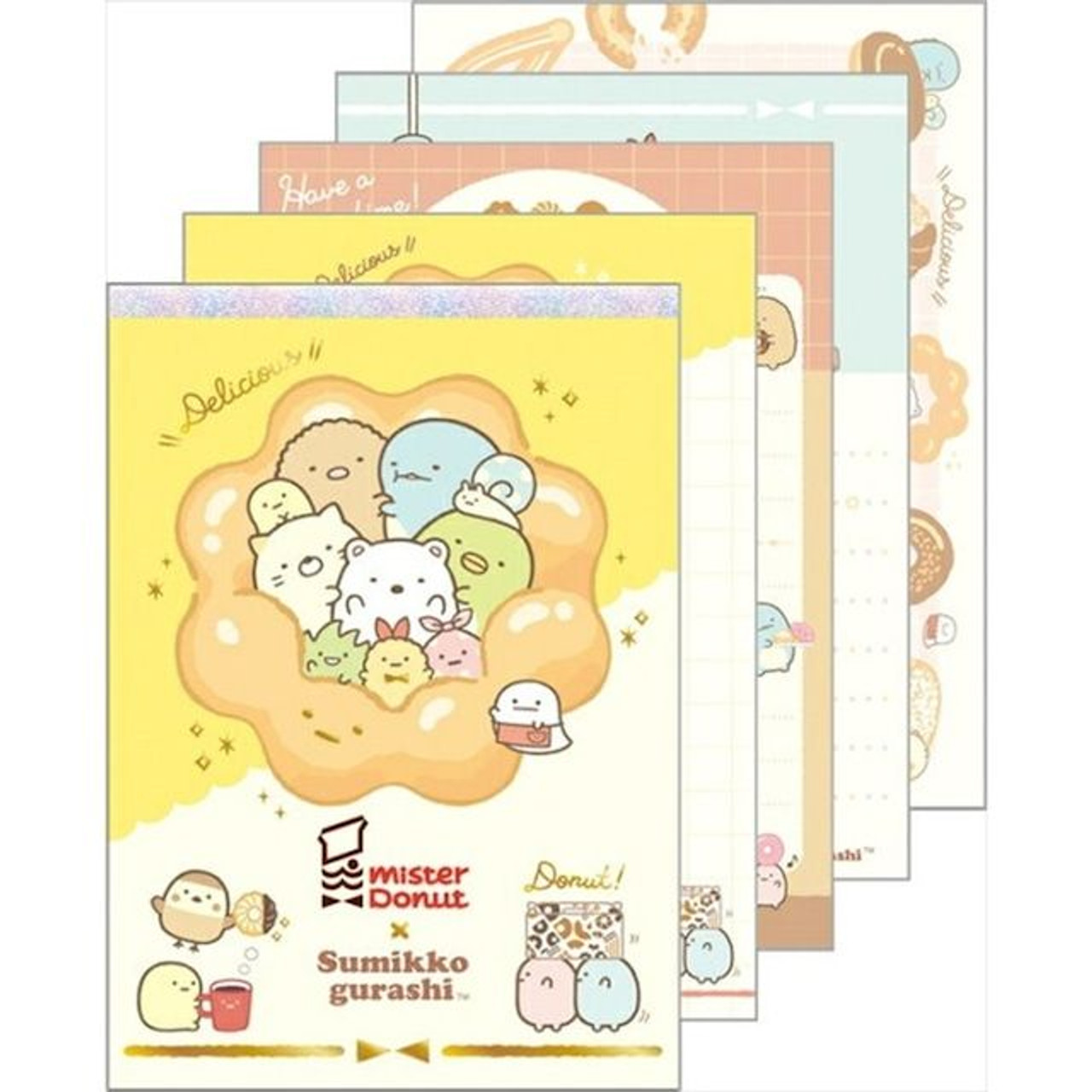 San-x Sumikko Gurashi Memo Pad - Mister Donut Set 2