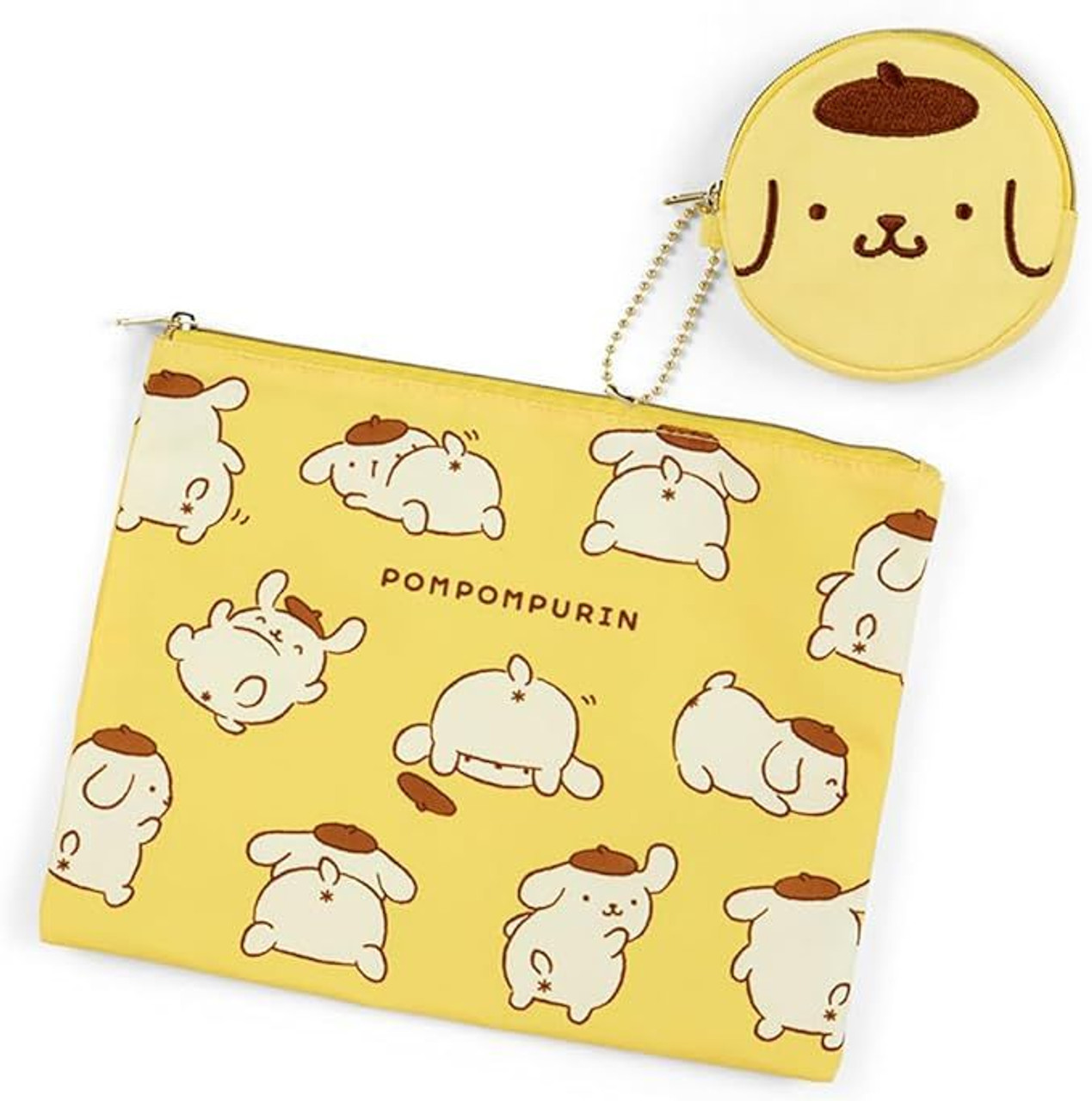 Sanrio Flat Pouch and Small Pouch Pom Pom Purin (Bouncy Butt)