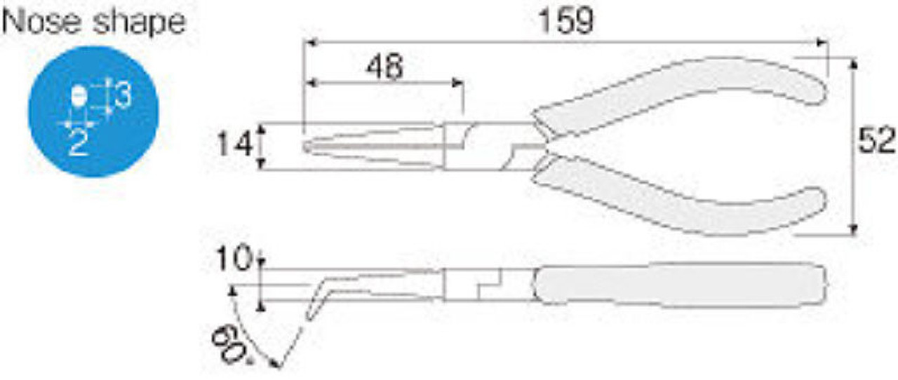 Hozan P-012 (P-12) BENT NEEDLE JAW PLIERS - Plaza Japan