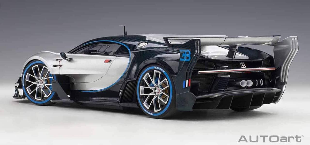 1/18 Bugatti Vision Gran Turismo (Metallic Silver/Blue Carbon